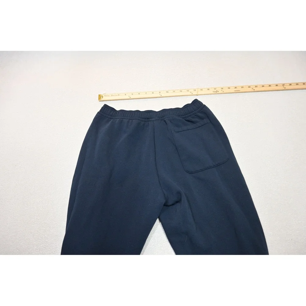 Adidas Sweat Pants Mens Medium Navy Blue Ankle Zip Tapered Joggers Excellent